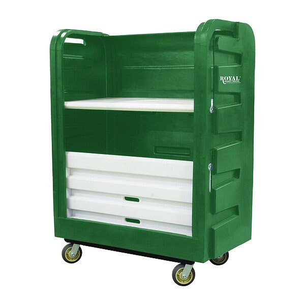 Royal Basket Trucks Linen Cart, Molded Plastic Shelves - G48-GNX-TPA-6UNN