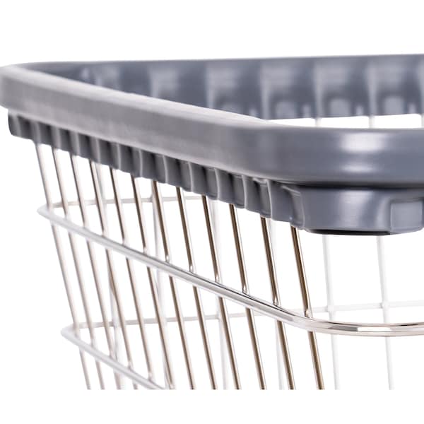 R&B Wire Products Wire Utility Cart with Double Pole Rack, 4.5 Bushel, Chrome - 200CFC56C