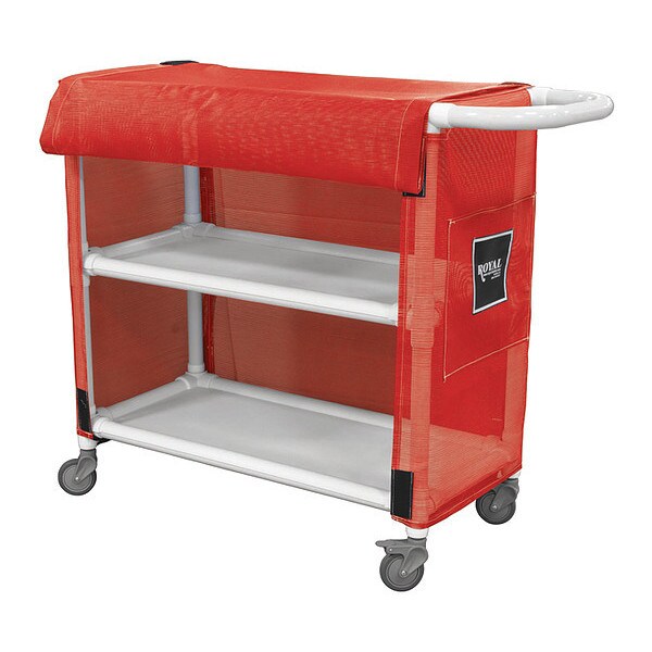 Royal Basket Trucks PVC Cart, 32", 2 Shlf, Red Mesh - R32-RRX-L2A-3ULN