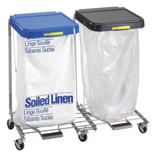 R&B Wire Products Double Medium Duty Hamper with Foot Pedal, 32" High - 694/32