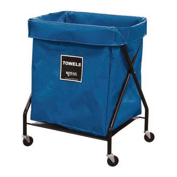 Royal Basket Trucks X-Frame Cart, 8 Bu, BL Vinyl, Towels - R08-BBX-XTA-3ONN