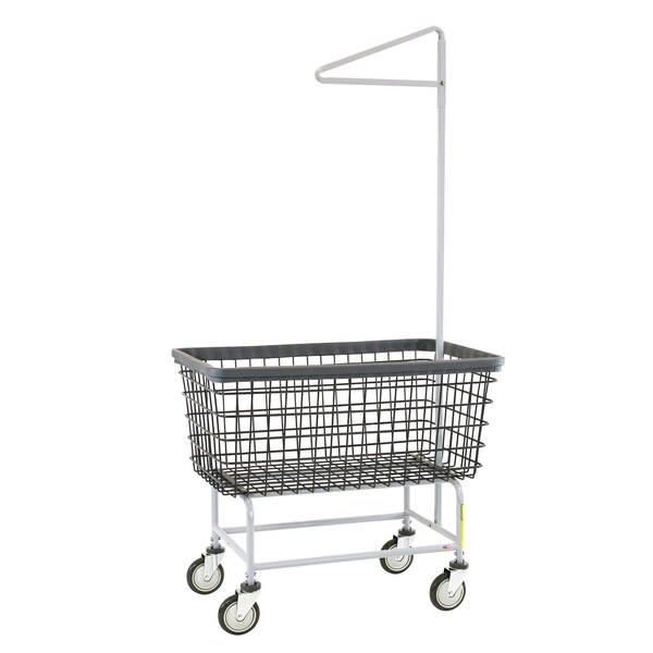 R&B Wire Products Wire Utility Cart with Single Pole Rack, 6 Bushel, Dura-Seven Anti-Rust Coating - 201H91/D7