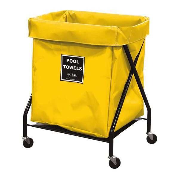 Royal Basket Trucks X-Frame Cart, 8 Bu, YL Vinyl, Pool Twl - R08-YYX-XPA-3ONN