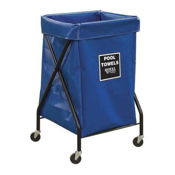 Royal Basket Trucks X-Frame Cart, 6 Bu, BL Vinyl, Pool Twl - R06-BBX-XPA-3ONN