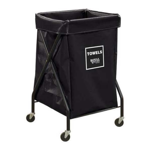Royal Basket Trucks X-Frame Cart, 6 Bu, BK Vinyl, Towels - R06-KKX-XTA-3ONN
