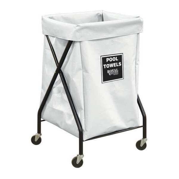 Royal Basket Trucks X-Frame Cart, 6 Bu, WH Vinyl, Pool Twl - R06-WWX-XPA-3ONN
