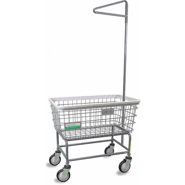 R&B Wire Products Antimicrobial Wire Utility Cart with Single Pole Rack, 4.5 Bushel - 200F91/ANTI