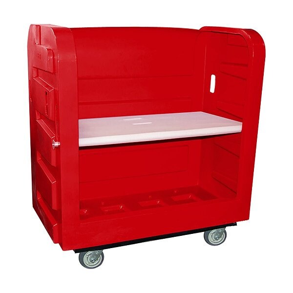 Royal Basket Trucks Linen Cart, Molded Plastic Shelves - G36-RDX-TPC-6UNN