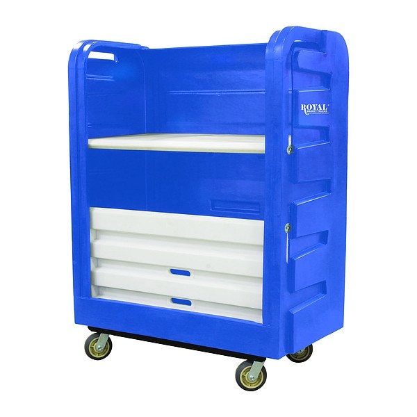 Royal Basket Trucks Linen Cart, Molded Plastic Shelves - G48-BLX-TPA-6UNN