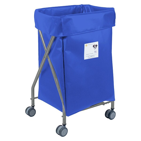 R&B Wire Products Narrow Collapsible Hamper, 5 Bushel Capacity, Blue Vinyl - 654B