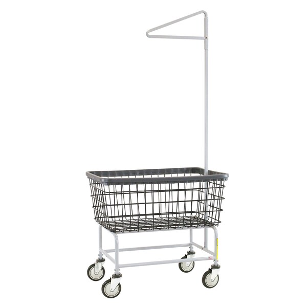 R&B Wire Products Wire Utility Cart with Single Pole Rack, 4.5 Bushel, Dura-Seven Anti-Rust Coating - 200F91/D7