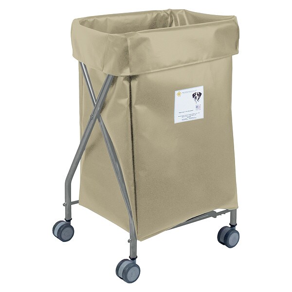 R&B Wire Products Wide Collapsible Hamper, 5 Bushel Capacity, Beige Vinyl - 655BG