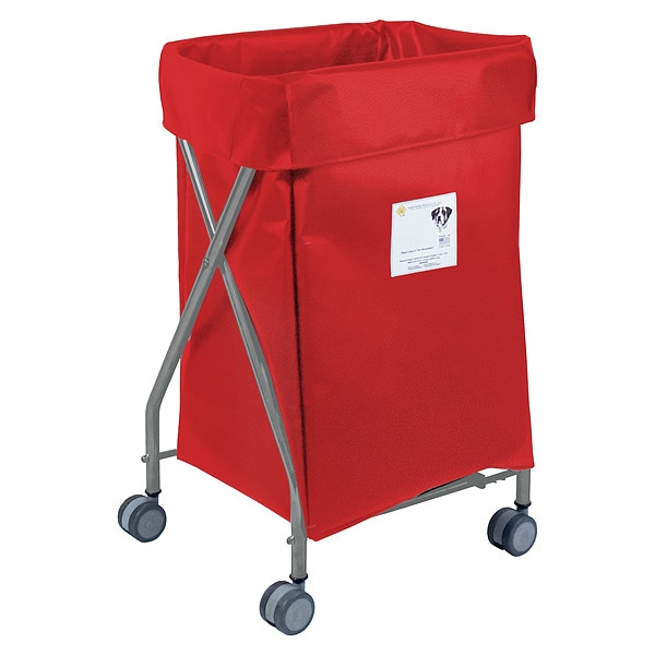 R&B Wire Products Wide Collapsible Hamper, 5 Bushel Capacity, Red Vinyl - 655RD