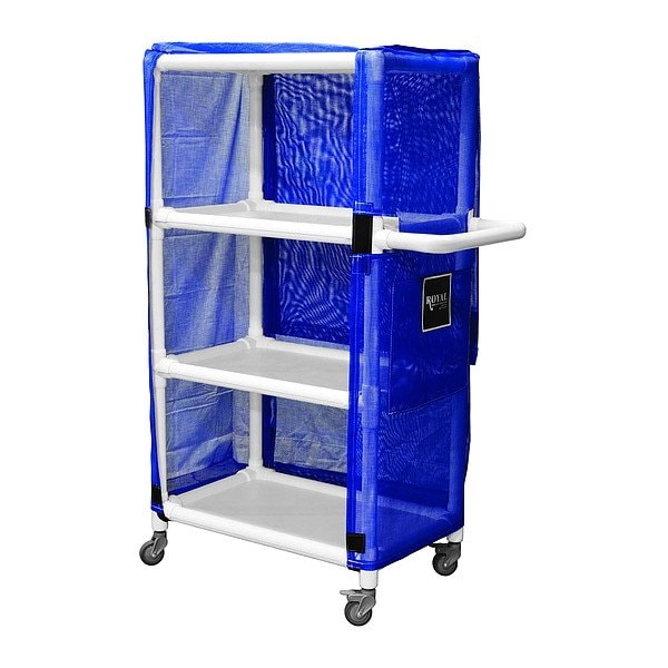 Royal Basket Trucks PVC Linen Cart, 600 lb Capac., 24" L - G24-BBX-L3A-3ULN