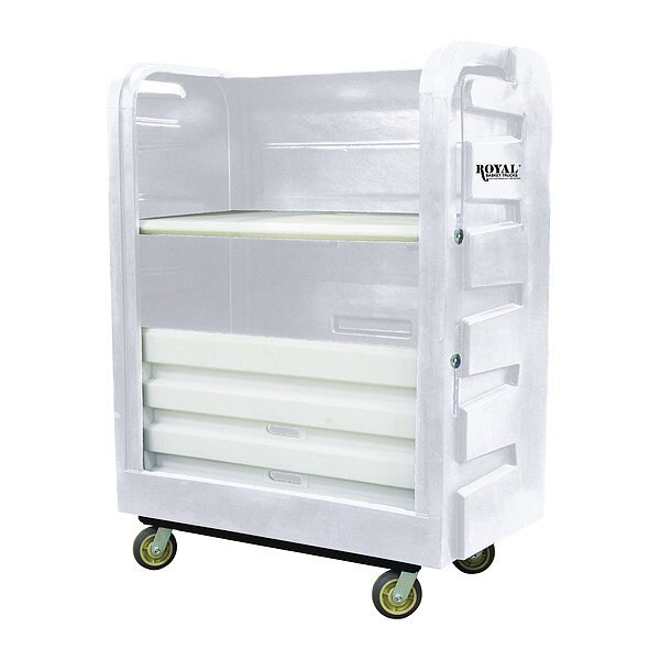 Royal Basket Trucks Linen Cart, Molded Plastic Shelves - G48-WHX-TPC-6UNN