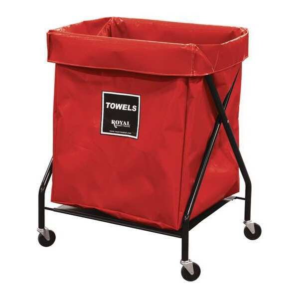Royal Basket Trucks X-Frame Cart, 8 Bu, RD Vinyl, Towels - R08-RRX-XTA-3ONN