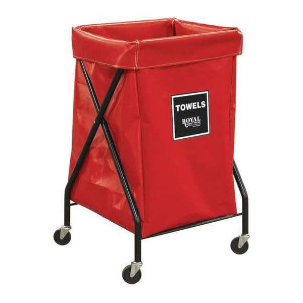 Royal Basket Trucks X-Frame Cart, 6 Bu, RD Vinyl, Towels - R06-RRX-XTA-3ONN