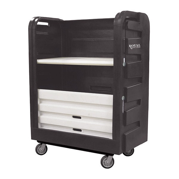 Royal Basket Trucks Turnabout Trk, 48 Cu ft., Black, Plstc, C - R48-BKX-TPC-6UNN
