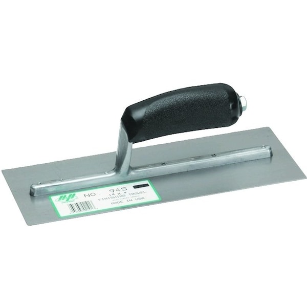 Marshalltown Finishing Trowel, 14 in L Blade, 4 in W Blade, Steel Blade, Curved Handle, Plastic Handle - FT144P