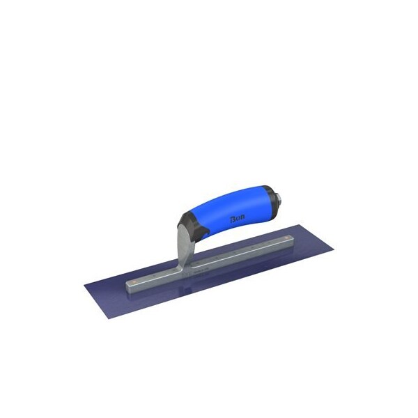Bon Tool Ultra Flex Blue Steel Finishing Trowel - Square End 12" x 3" with Comfort Wave Handle - 67-318