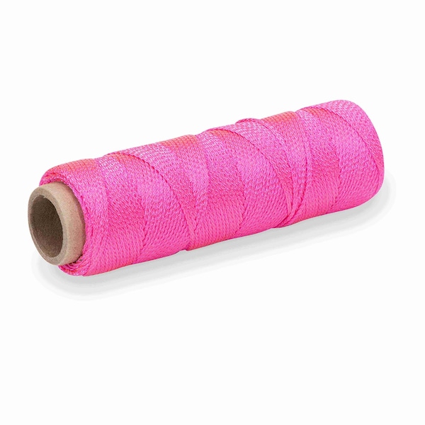 Marshalltown Mason's Line, Archaeology Line, Braided Nylon, 250 feet Line, #18, Pink - 631