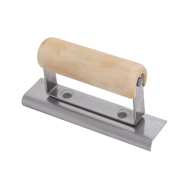 Qlt Stainless Steel Hand Edger, Concrete Edger, Straight End, 6 x 2 1/2 inch Edger, 1/4 inch Radius - CE502S