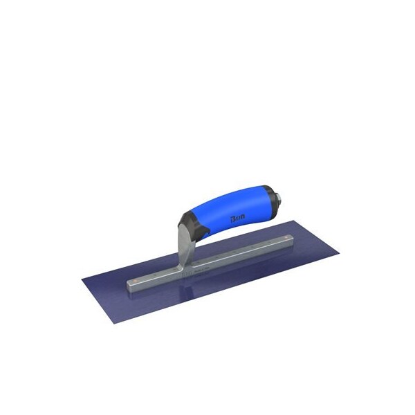 Bon Tool Ultra Flex Blue Steel Finishing Trowel - Square End 12" x 4" with Comfort Wave Handle - 67-319