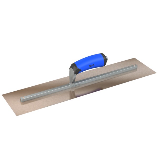 Steel City Trowels By Bon Finish Trowel, Square, Golden Stainless, 20 X 5, Comfort Grip - 67-132