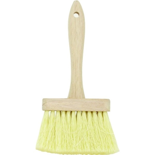 Dqb E-Z Fit Series Masonry Brush, 4-3/4 in L Brush, Polypropylene Bristle, White Bristle, Plastic Handle - 11923