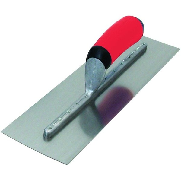 Marshalltown Finishing Trowel, 16 in L Blade, 4 in W Blade, Steel Blade, Comfort Grip, Curved Handle - FT374R