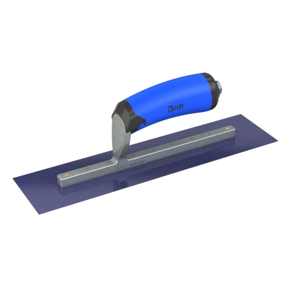 Steel City Trowels By Bon Bon 67-175 Finish Trowel, Square, Blue Steel, 12 X 3, Comfort Grip - 67-175