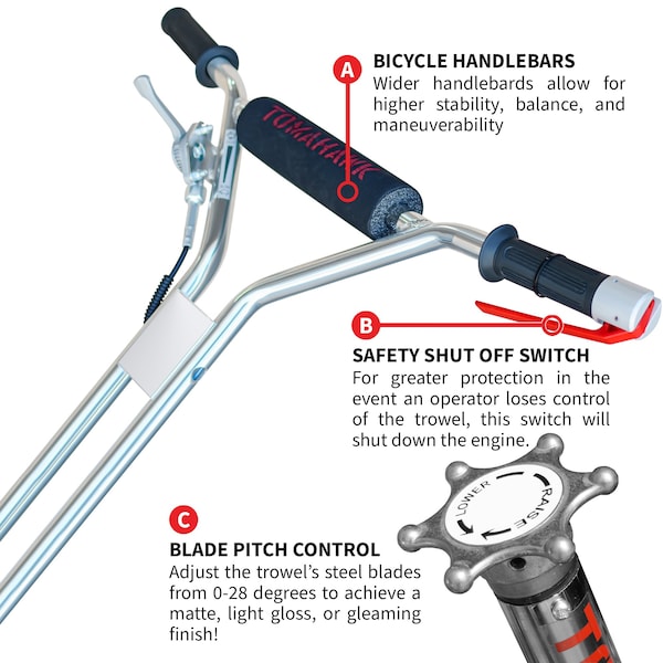 Tomahawk Power 24in Power Trowel Honda Edger - TPT24H