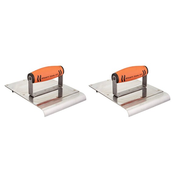 Kraft Tool Co. CF046PF 6 in. x 8 in. Stainless Steel Hand Groover/Edger with Proform Handle, 2PK - CF046PF-2
