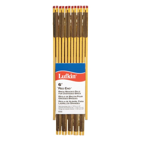 Crescent Lufkin Crescent Lufkin 72 in. L X 5/8 in. W Wood Brick Mason Folding Rule SAE - 656LN