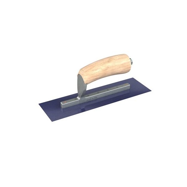 Bon Tool Blue Steel Finishing Trowel - Square End - 10-1/2" x 3" with Camel Back Wood Handle - 66-173