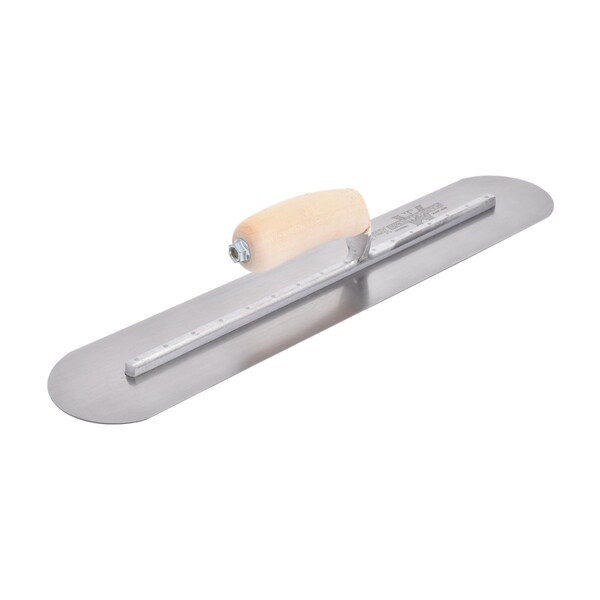 Marshalltown Fully Rounded Finishing Trowel, Concrete Finishing Trowel, High Carbon Steel, 18 x 4 inch Trowel - MXS81FR
