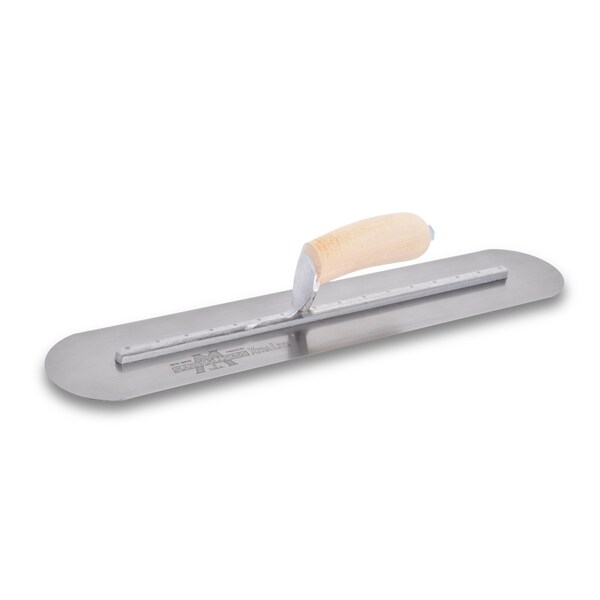 Marshalltown Fully Rounded Finishing Trowel, Concrete Finishing Trowel, High Carbon Steel, 18 x 4 inch Trowel - MXS81FR