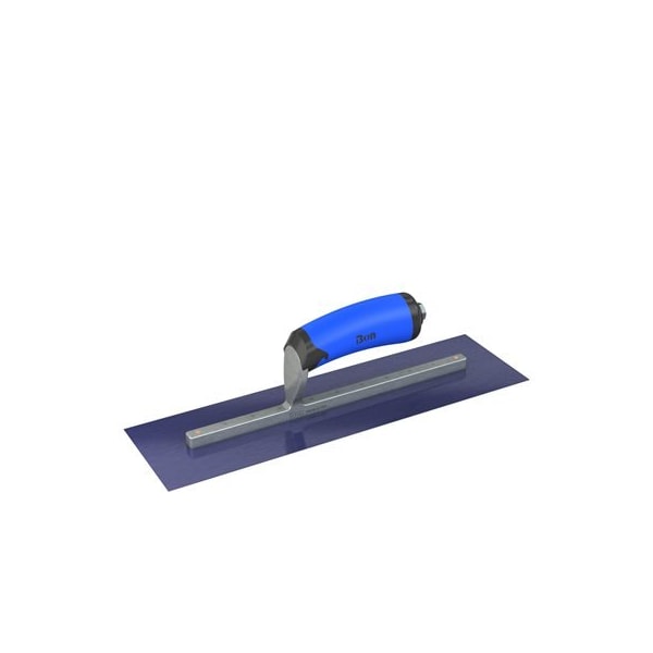 Bon Tool Ultra Flex Blue Steel Finishing Trowel - Square End 14" x 4" with Comfort Wave Handle - 67-321