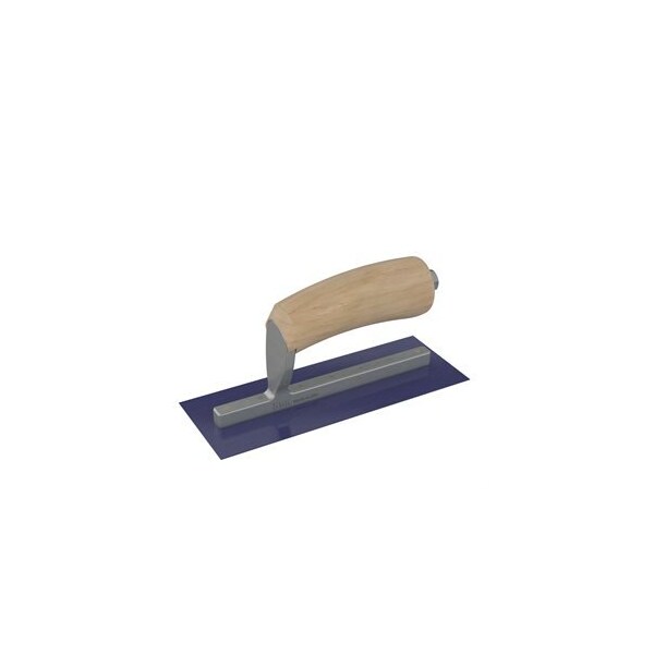 Bon Tool Blue Steel Midget Trowel - Square End - 8" x 3" with Camel Back Wood Handle - 66-245