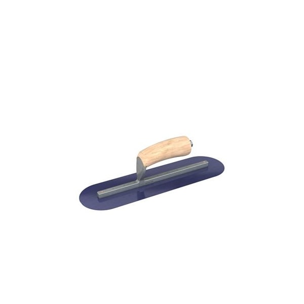 Steel City Trowels By Bon Bon 66-151 Finish Trowel, Round, Blue Steel, 14 X 4, Wood - 66-151
