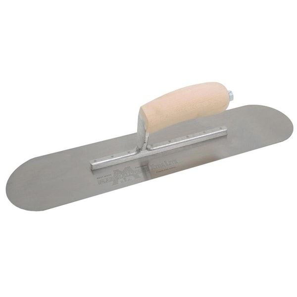 Marshalltown 16 x 3 in. Pool Trowel Stainless Steel - Wood Handle - 15301