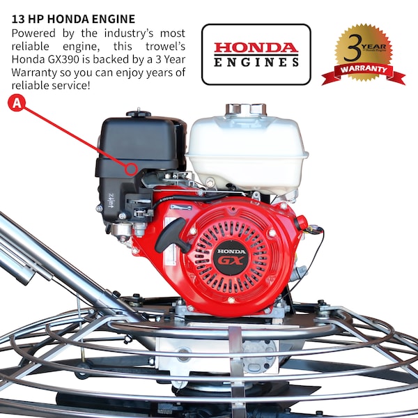 Tomahawk Power Concrete Power Trowel 5.5HP  Honda Combo Blades Float Pan Tool 36" - TPT36H