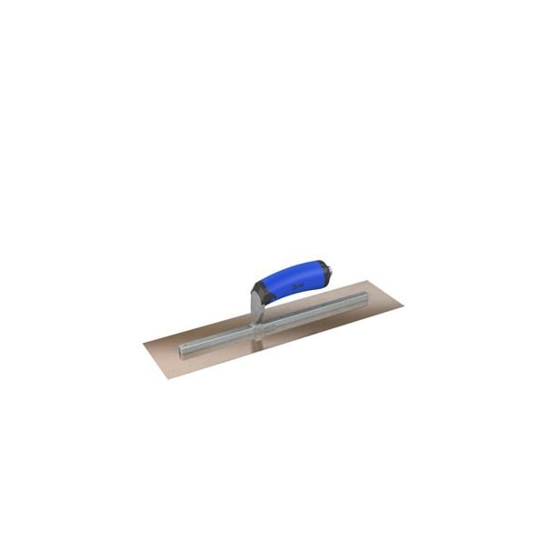 Steel City Trowels By Bon Finish Trowel, Square, Golden Stainless, 14 X 5, Comfort Grip - 67-126
