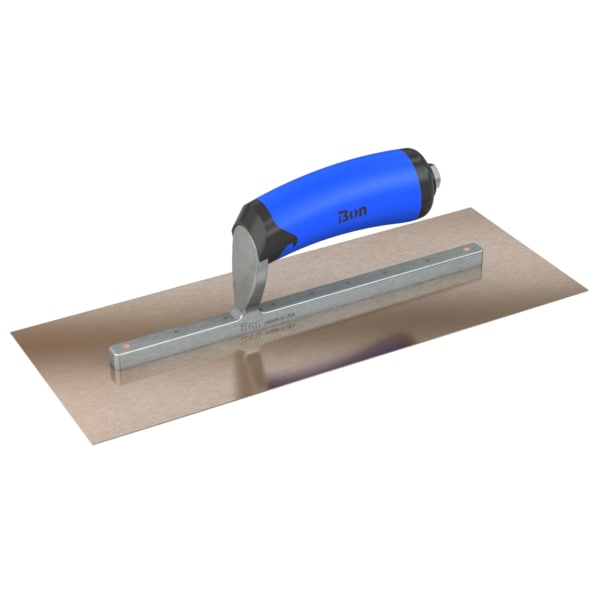Steel City Trowels By Bon Finish Trowel, Square, Golden Stainless, 13 X 5, Comfort Grip - 67-125