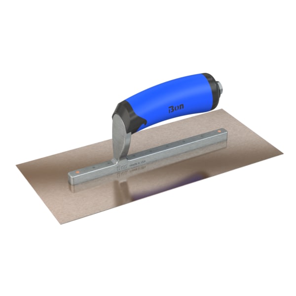 Steel City Trowels By Bon Finish Trowel, Square, Golden Stainless, 11 X 5, Comfort Grip - 67-117