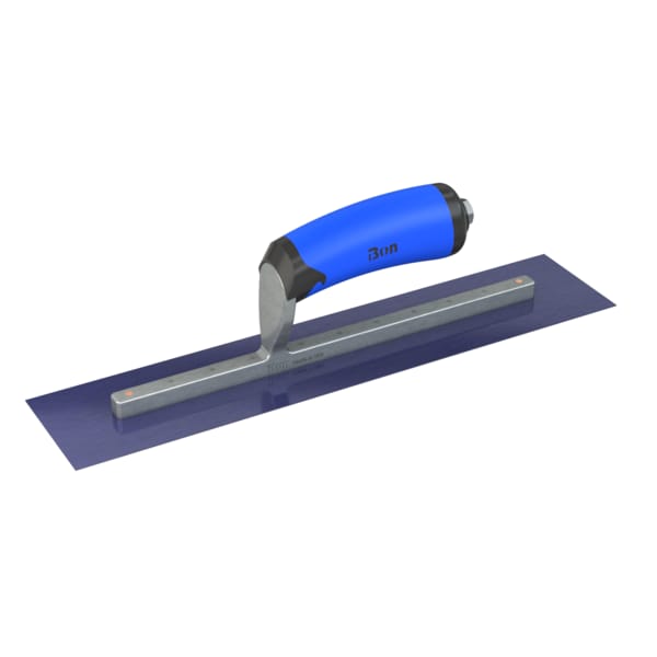 Steel City Trowels By Bon Bon 67-177 Finish Trowel, Square, Blue Steel, 14 X 3, Comfort Grip - 67-177