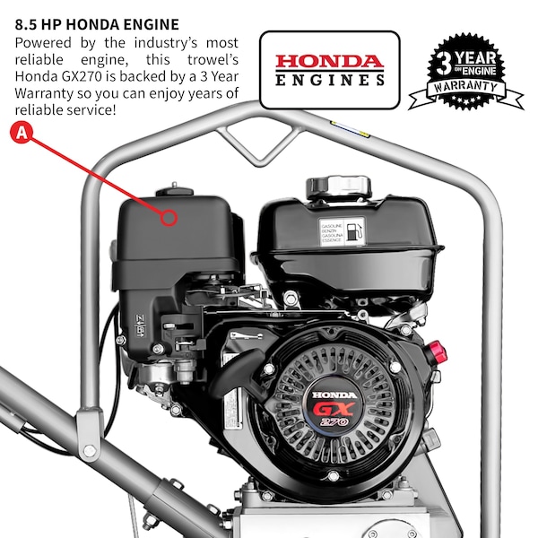 Tomahawk Power 36in Fast Pitch Power Trowel Honda - TPT36FXH-270