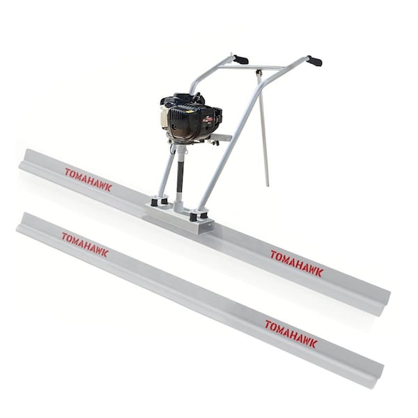 Tomahawk Power 37.7cc Gas Concrete Power Screed and two 10ft Aluminum Straight Boards - TVSA-T + TSB10-E + TSB10-E