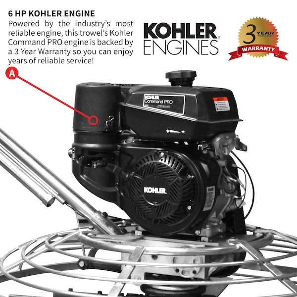 Jumping Jack 36" Power Trowel Edger with Kohler Engine for Cement Floor Surfaces - JXPT36K