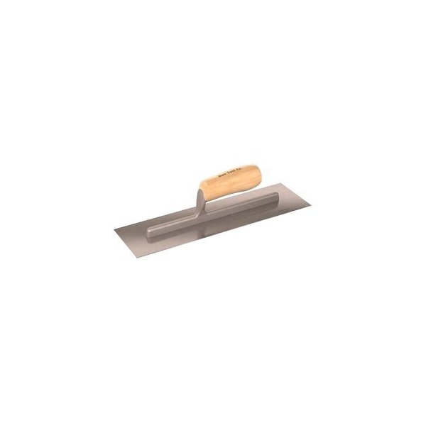 The Brush Man 14” X 4” Polished Steel Finishing Trowel, Wood Hdl, 6PK - TROWEL-CEM-14X4